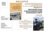 Könyvbemutató: Hetvenöt éves a Balatonfenyvesi Gazdasági Vasút